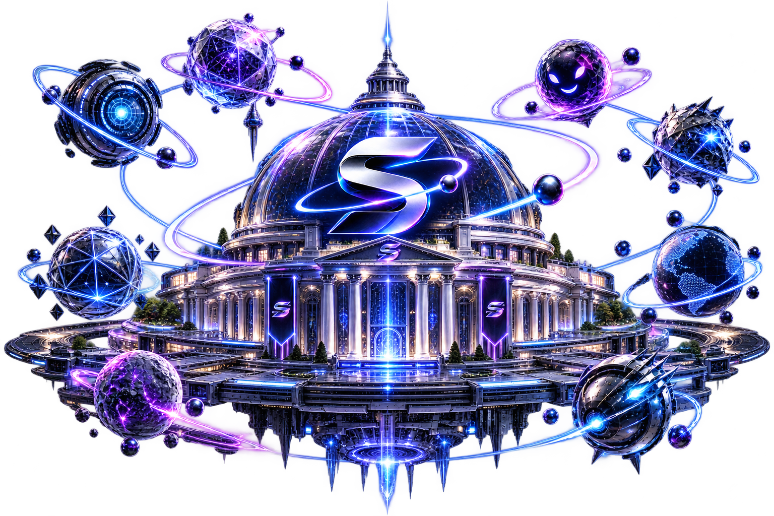 The Superpad house, a domed venue marked with the S